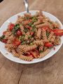 Green pasta with tomato sauce.jpg